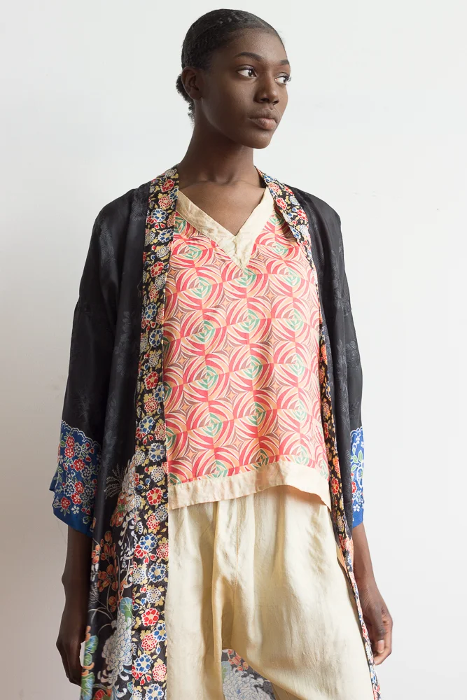 ジャケット・アウター 1920s Floral Pongee Silk Robe pongee+robe+(1+of+8).jpg?